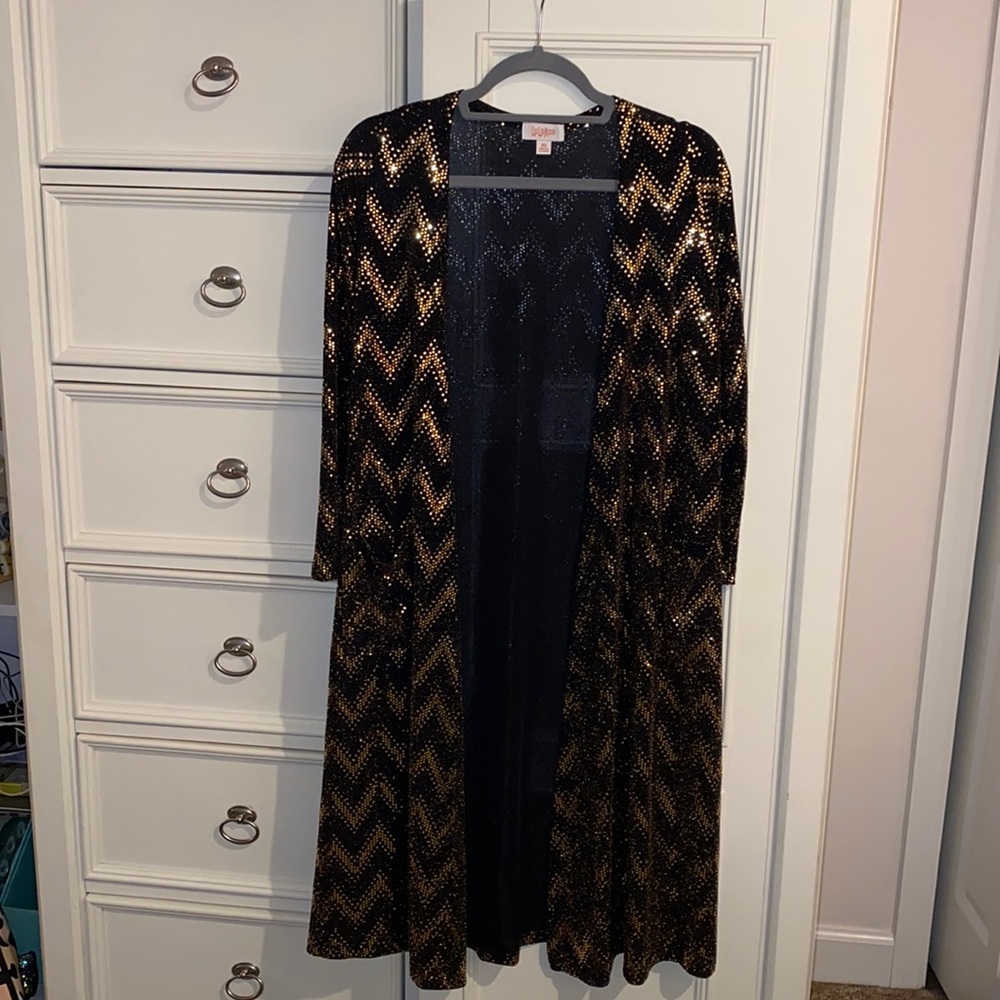 Black and Gold Cardigan with Sequins